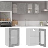 vidaXL Viseča steklena omarica betonsko siva 40x31x60 cm iverna pl., (20824164) | Shoptok.si