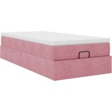vidaXL Otomanski okvir kreveta s madraca ružičasti 90x190cm baršunasti | shoptok.hr