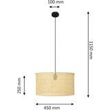  Visilica na sajli ALBA 1xE27/15W/230V prečnik 45 cm ratan/crna | Eponuda.com
