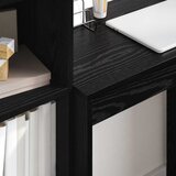  Stol s ladicama s policom s pohranom 2 pcs Crni hrast | shoptok.hr
