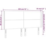  Uzglavlje s ušima tamnosmeđe 183x16x118/128 cm od tkanine | shoptok.hr