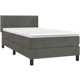 Box spring krevet s madracem tamnosivi 90x200 cm baršunasti | shoptok.hr