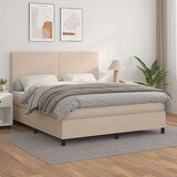  Box spring postelja z vzmetnico kapučino 160x200cm umetno usnje, (20897334) | Shoptok.si