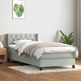vidaXL Box spring postelja z vzmetnico Svetlo siva 80x210 cm žamet, (21792843) | Shoptok.si