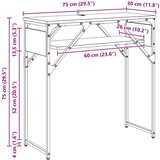 vidaXL konzolnamizica črni hrast 75x30x75cm konstruiran les | Shoptok.si