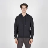 Muški duks sa kapuljačom Fausto full zip hoody, Crni