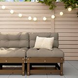vidaXL Srednja sofa od masivne borovine s jastucima boja meda | shoptok.hr