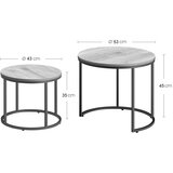  Okrugli stolić 2 kom - mramor / crne noge | shoptok.hr