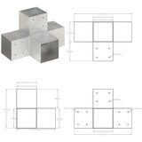 vidaXL spojnik za stupove u x-obliku od pocinčanog metala 101 x 101 mm | shoptok.hr