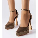 Gemre Olive high block heel pumps Lowell | ePonuda.com