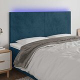  LED uzglavlje tamnoplavo 180x5x118/128 cm baršunasto | shoptok.hr