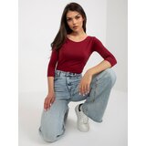 Fashion Hunters Burgundy cotton blouse Mona BASIC FEEL GOOD | Shoptok.si