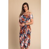 Fenzy Elegantna Midi Obleka S Cvetličnim Potiskom, Svetlo Roza | Shoptok.si