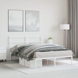  Metalni okvir za krevet s uzglavljem bijeli 135x190 cm | shoptok.hr