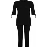 Trendyol Curve Black Knitted Plus Size Two Piece Set