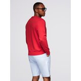 Ombre Men's non-stretch sweatshirt with college style patch - red | Shoptok.si