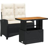  The Living Store Vrtna jedilna garnitura 2-delna z blazinami črn poli ratan - Vrtna Jedilna Garnitura, (21460095) | Shoptok.si