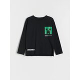 Reserved oversize majica z dolgimi rokavi minecraft - črna cene