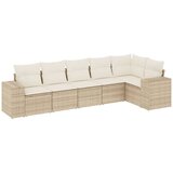  The Living Store Vrtna sedežna garnitura 6-delna z blazinami bež poli ratan - Vrtna Sedežna Garniture, (21449630) | Shoptok.si
