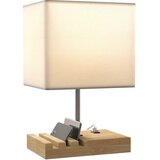 HOMCOM namizna svetilka les, jeklo 25D x 20Š x 40,5V cm belo, (5000242777) Cene