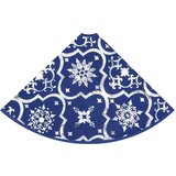 vidaXL Luksuzna podloga za božićno drvce s čarapom plava 122cm tkanina | shoptok.hr