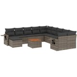 Maison Chic Seti vrtnega pohištva - Vrtna garnitura - Vrtni pohištvo set 12-delna z blazinami siva poli ratan, (21809222) | Shoptok.si