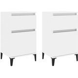 Maison Chic Dvo delni komplet Nočne omarice - Nočne mize visok sijaj bele 40x35x70 cm, (21690054) | Shoptok.si