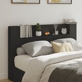 vidaXL Ormarić za uzglavlje s LED svjetlima crni 160 x 16 5 x 103 5 cm | shoptok.hr