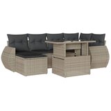 vidaXL 7-dijelni set vrtnih sofa svjetlosivi od poliratana | shoptok.hr