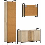  Set ormarića za kupaonicu 3 kom. Hrast sonoma 40 x 36 x 181 cm - Hrast sonoma Ormar ispod sudopera (1 vrata i 2 police) + viseći | shoptok.hr