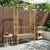  Vrtni luk s klupom Tamnosiva 115 x 50 x 205 cm Bambus | shoptok.hr