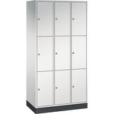 C+P jeklena omara s predelki z zaklepanjem intro, višina predelka 580 mm, šxg 920 x 500 mm, 9 predelkov, korpus svetlo siv, vrata svetlo siva | Shoptok.si
