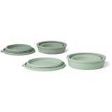 Liewood 2 dijelni set sklopivih posudica s poklopcem iz silikona dale dusty mint/faune green mix | shoptok.hr