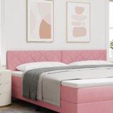  LED vzglavje z LED lučmi Geometrični Roza 200 cm Žamet, (5000043890) | Shoptok.si