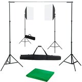 vidaXL komplet za fotografski studio s softbox svetilkami in ozadjem | Shoptok.si