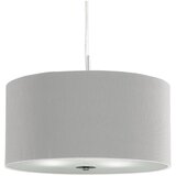 Searchlight Drum Pleat Stropna svetilka s 3 lučmi, kromirana, siva, s steklenim difuzorjem in senčnikom, E27, (22100970) | Shoptok.si