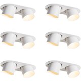 QAZQA Set van 6 inbouwspots wit GU10 70mm kantelbaar 2-lichts - Installa | Shoptok.si