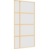 vidaXL Drsna vrata zlata 102,5x205 cm mat ESG steklo in aluminij, (20983339) | Shoptok.si