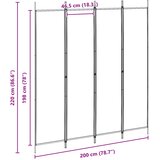  4-panelni pregradni zid Bež 200 x 220 cm Tkanina | shoptok.hr