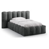 Micadoni temno siva oblazinjena postelja s prostorom za shranjevanje z letvenim dnom 90x200 cm lupine – Cene