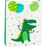  Dinosaurier Geschenktüte mit Luftballons Weiß Grün 32 x 26 x 10cm | shoptok.hr
