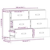  Komoda crna 100 x 40 x 75 cm od masivne borovine | shoptok.hr