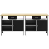  Set radnog stola s ladicama 2 pcs Crna i Siva 200 x 55 x 85 cm | Eponuda.ba