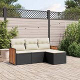 vidaXL 4-dijelni set vrtnih sofa od poliratana s jastucima crni | shoptok.hr