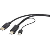 Renkforce HDMI priključni kabel 2.00 m RF-4600632 DisplayPort 1.2 crna [1x muški konektor HDMI - 1x muški konektor displayport] Cijene