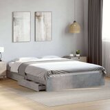  Posteljni okvir s predali betonsko siv 150x200cm inženirski les, (21204777) | Shoptok.si