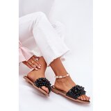 Boto Women's Flat Sandals With Decorative Beads Black Aricca | shoptok.hr