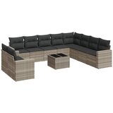 Maison Chic Seti vrtnega pohištva - Vrtna garnitura - Vrtni pohištvo set 11-delna z blazinami sv. siv poli ratan, (21816364) | Shoptok.si