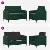  Set sofe s pohranom 2 kom. Tamnozelena Poliester | shoptok.hr