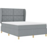  Box Spring Postelja z Blazino Svetlo Siva 140x190 cm Tkanina, (22052537) | Shoptok.si